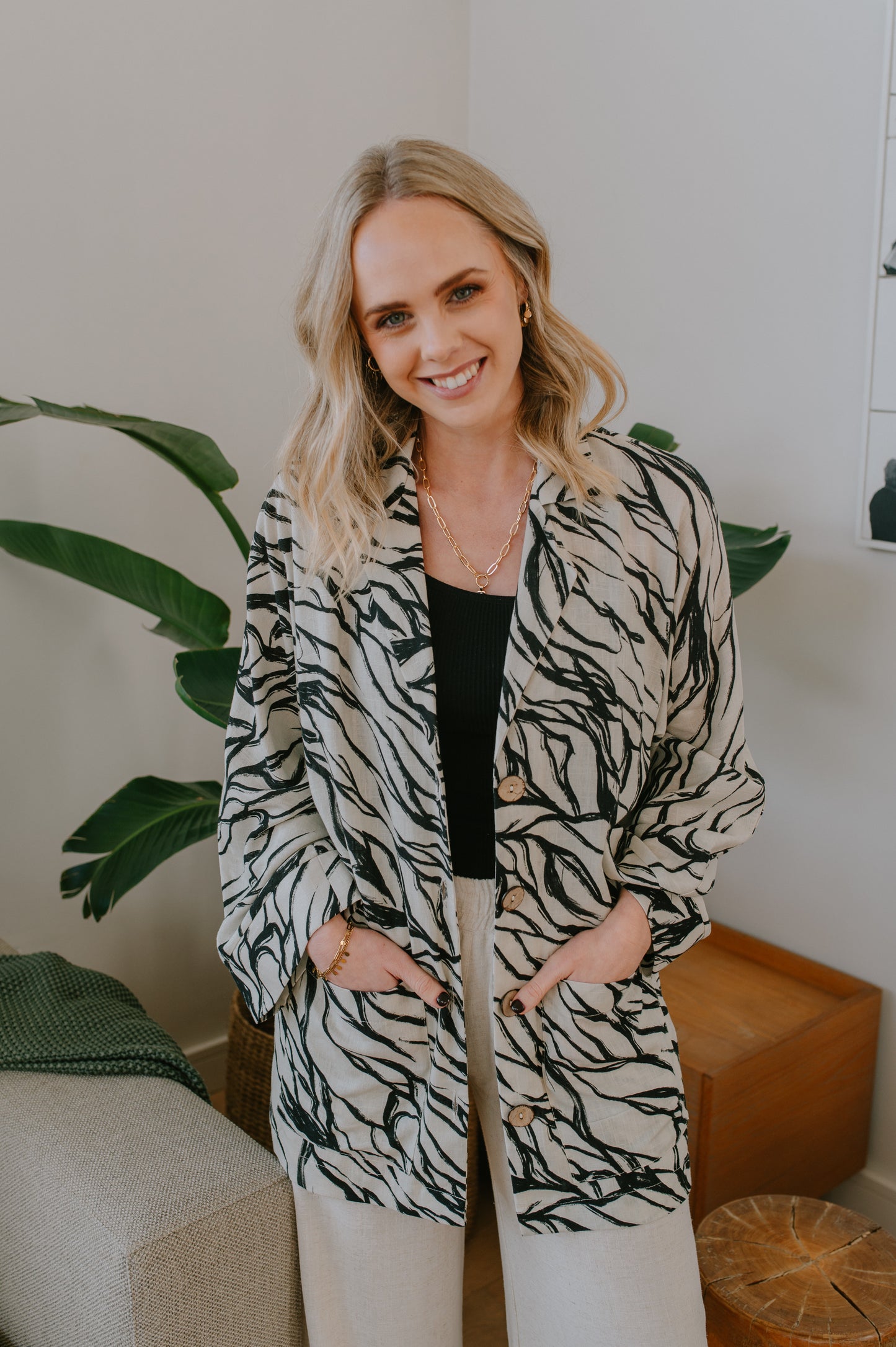 Hanna Oversized Printed Jacket