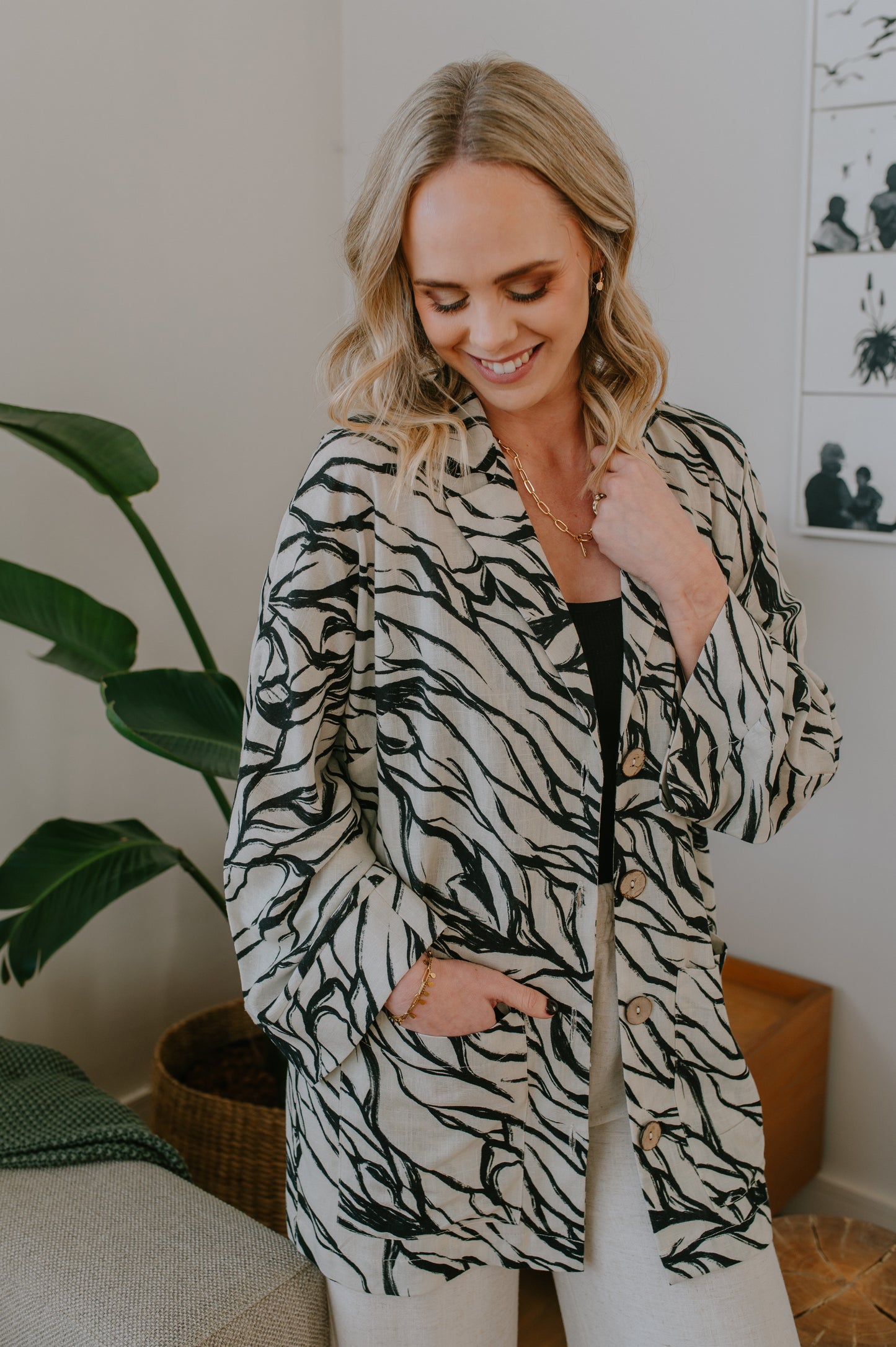 Hanna Oversized Printed Jacket