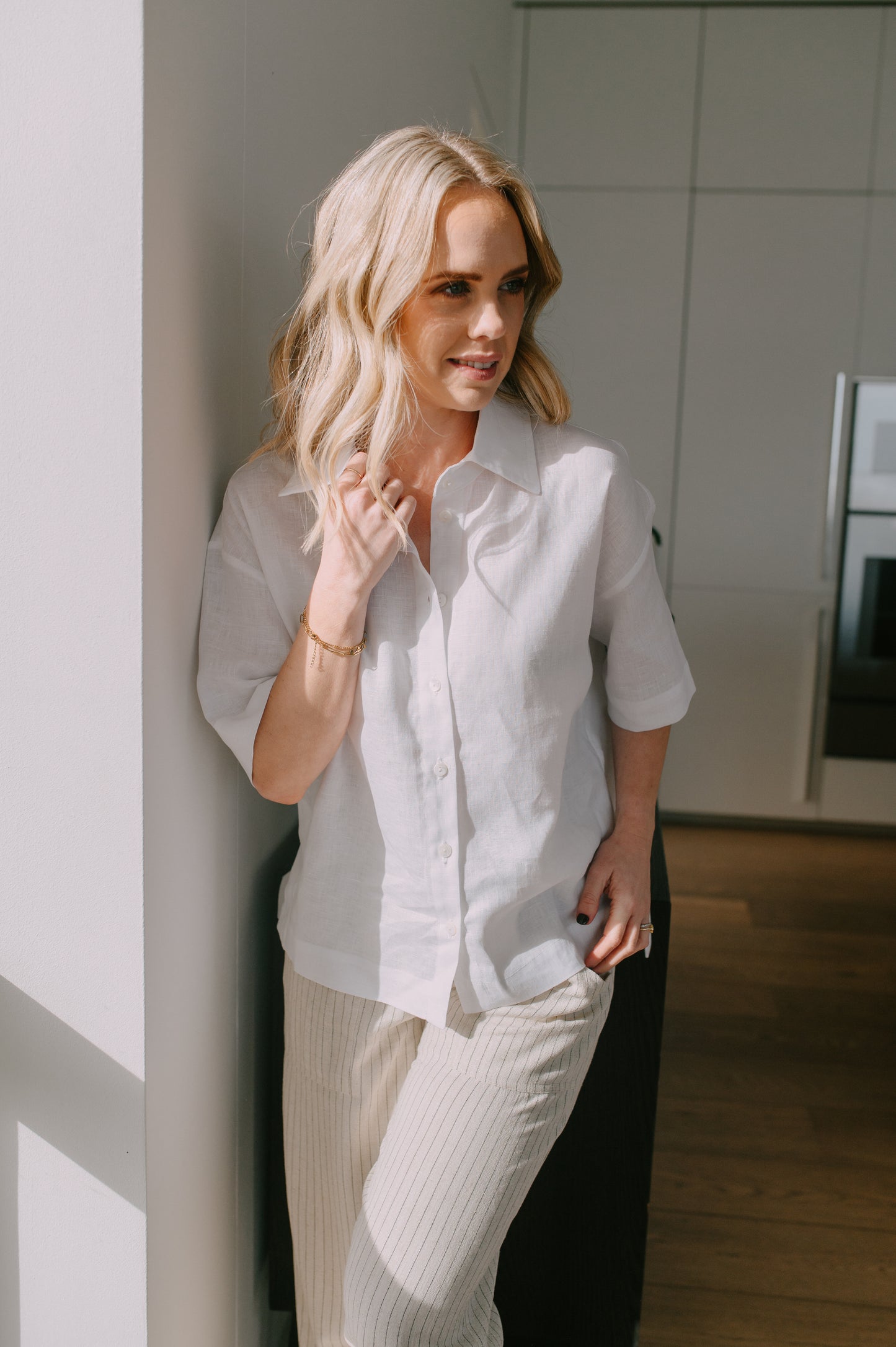 Emma White Linen Shirt
