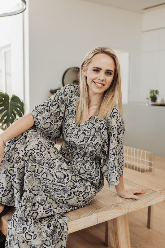 Sophia Snake-Print Dress