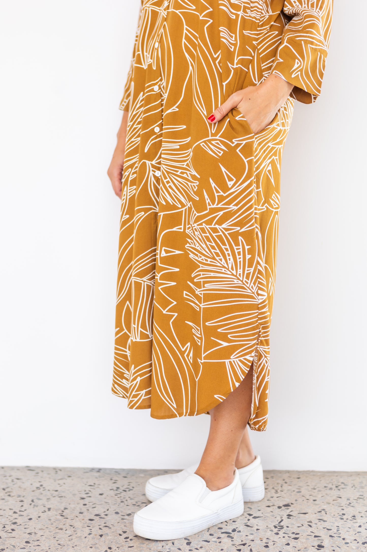 Mia White-Leaf Dress