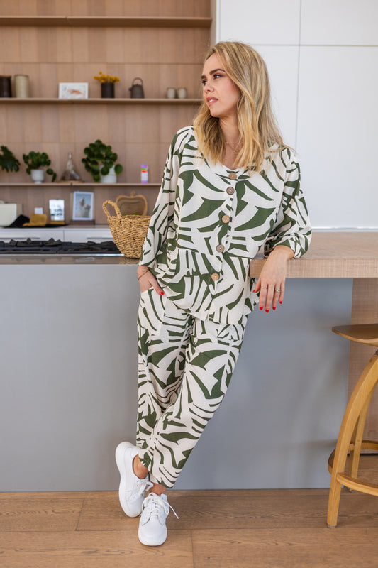 Olivia Green-Leaf Top