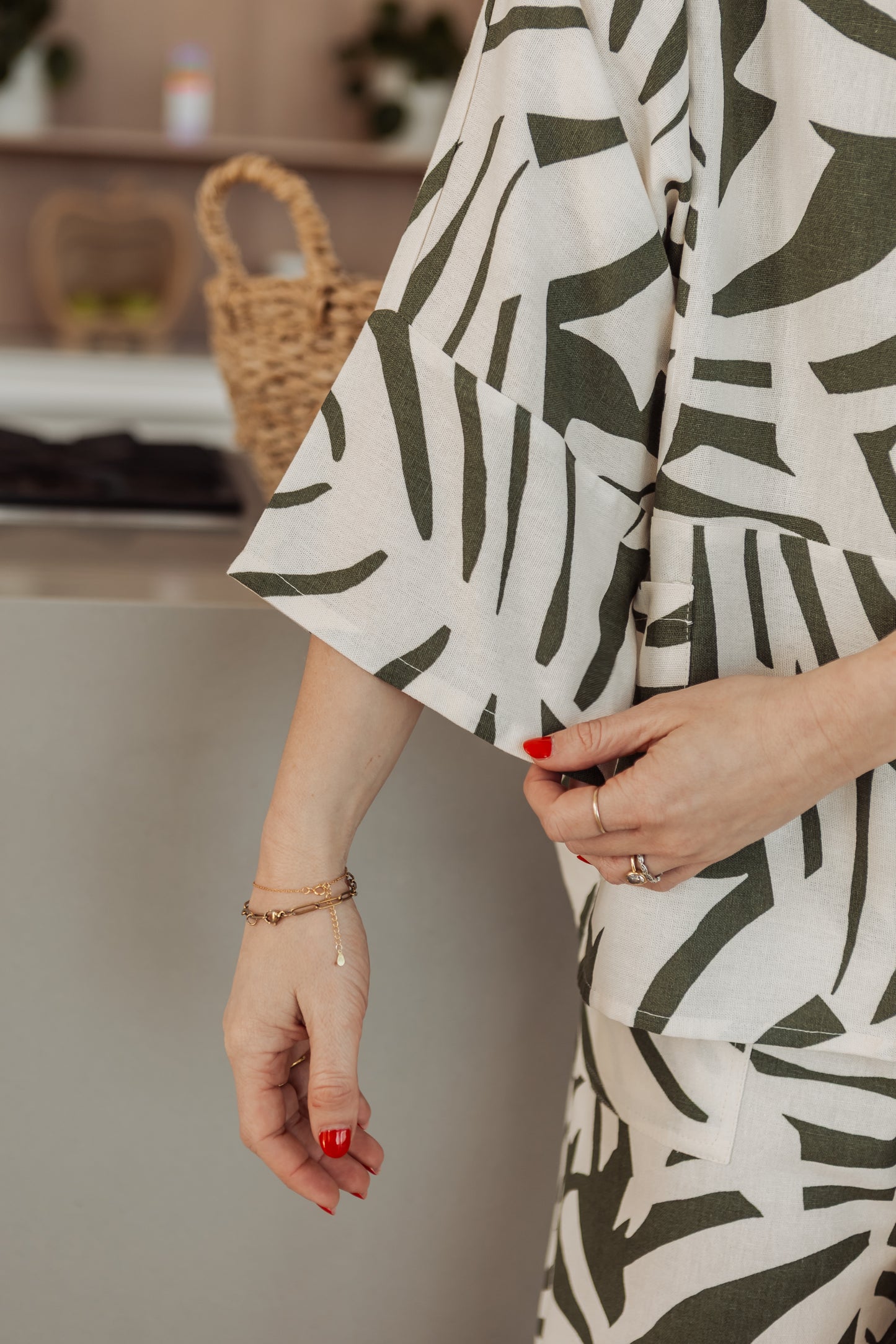 Olivia Green-Leaf Top