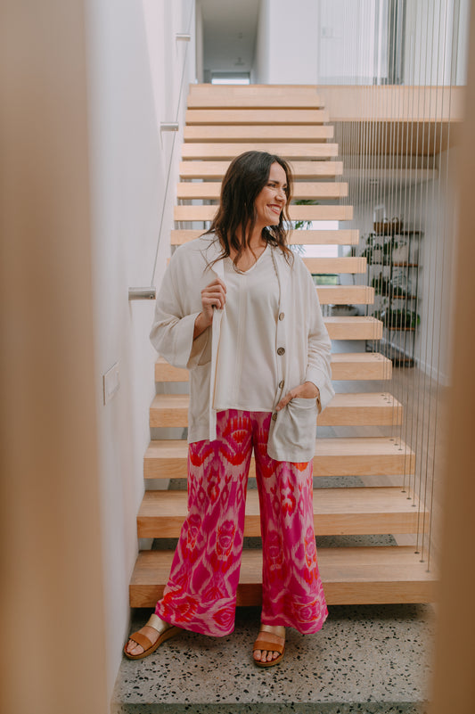 Hanna Printed Pink Palazzo Pants