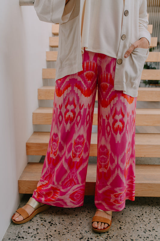 Hanna Printed Pink Palazzo Pants