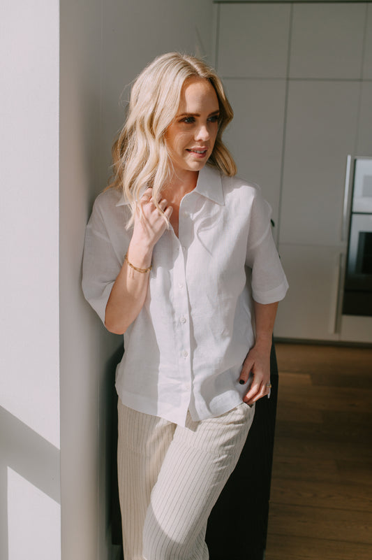 Emma White Linen Shirt