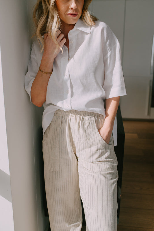 Emma White Linen Shirt