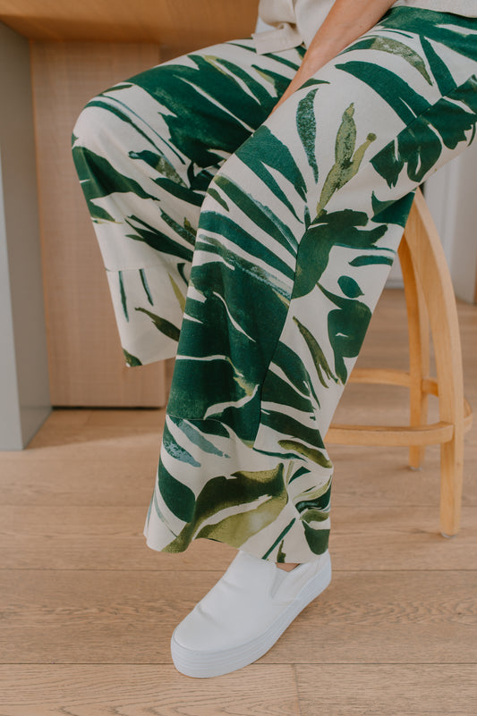 Hanna Leaves Palazzo Pants