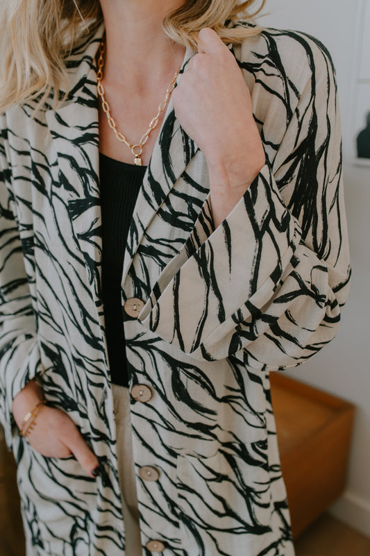 Hanna Oversized Printed Jacket